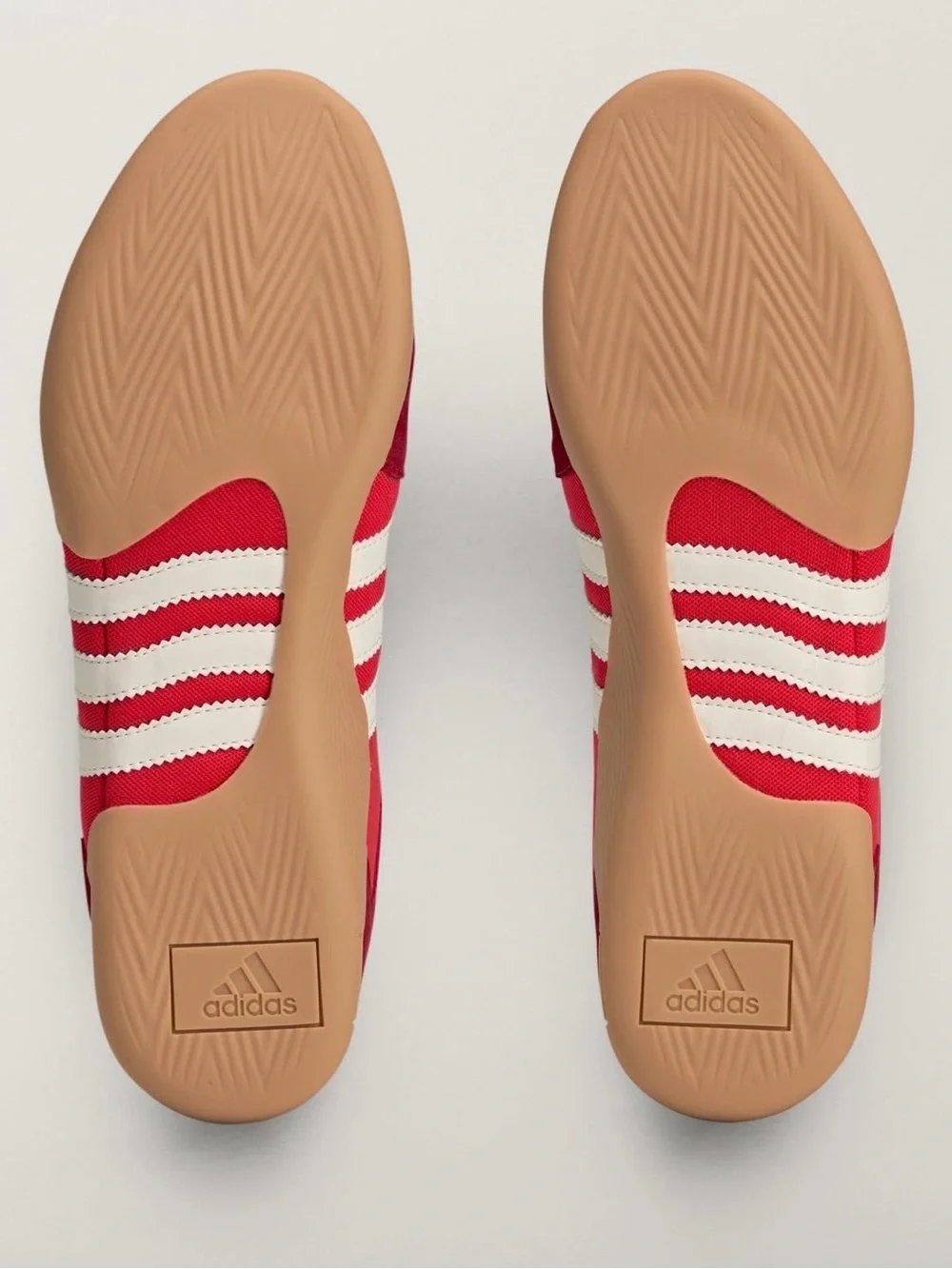 adidas ballerina sneaker bad bunny flamboyan red with cream stripes